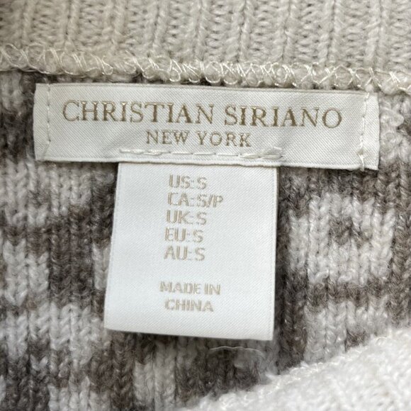 Christian Siriano NY Turtleneck Sweater Womens Small Gray White Wool Blend - Picture 6 of 7